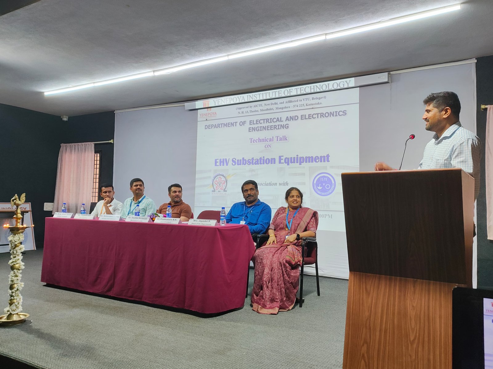 Technical talk on EHV substation equipment.